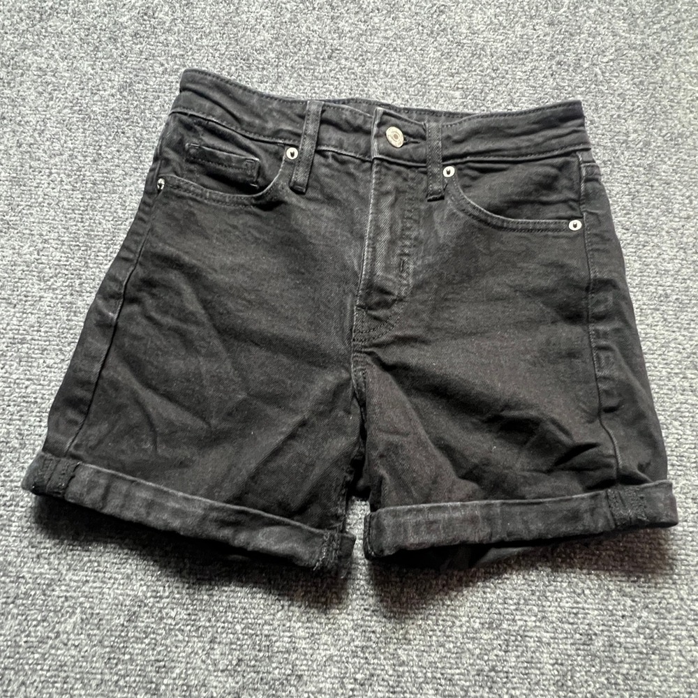 Old Navy OG Straight High Rise Denim Shorts Black Jack 0 S/791349-00